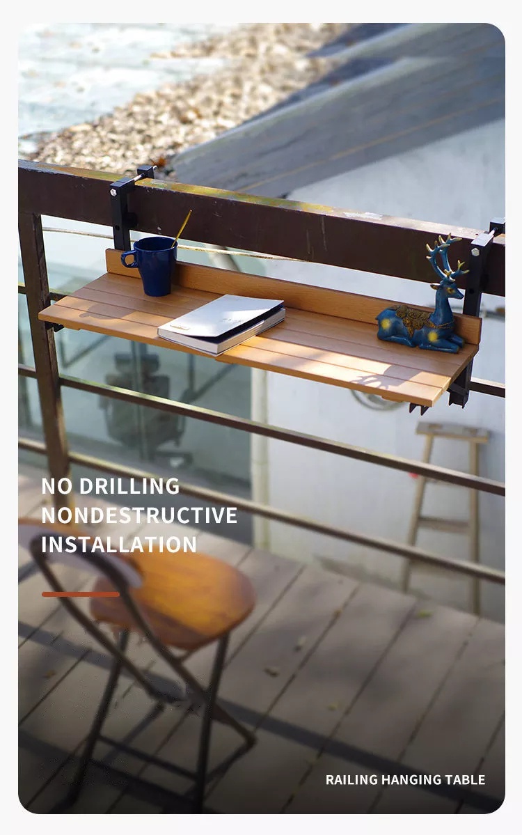 Balcony Railing Hanging Table Foldable Lifting Household Bar Counter ...