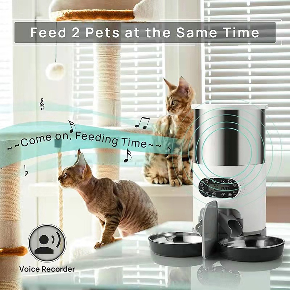 Yuposl Automatic Cat Feeders - 4L/16cup/135oz for Pets, Timed