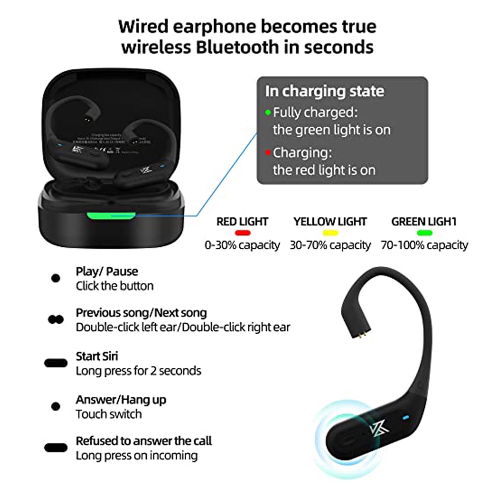 KZ AZ09 Pro Upgrade Wireless Headphones Bluetooth-compatible 5.2 Cable ...