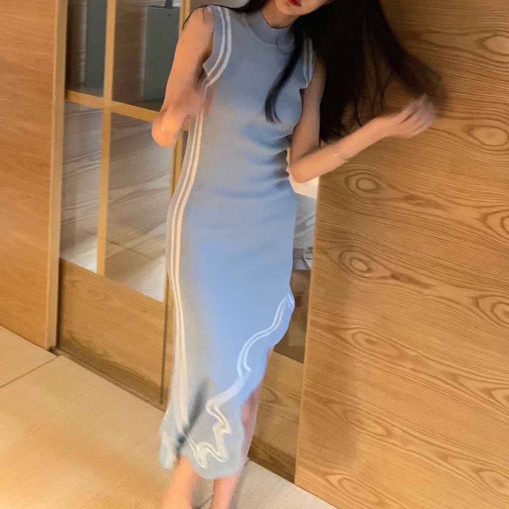 Rushed Asymmetrical Skirt (Cloud Blue)
