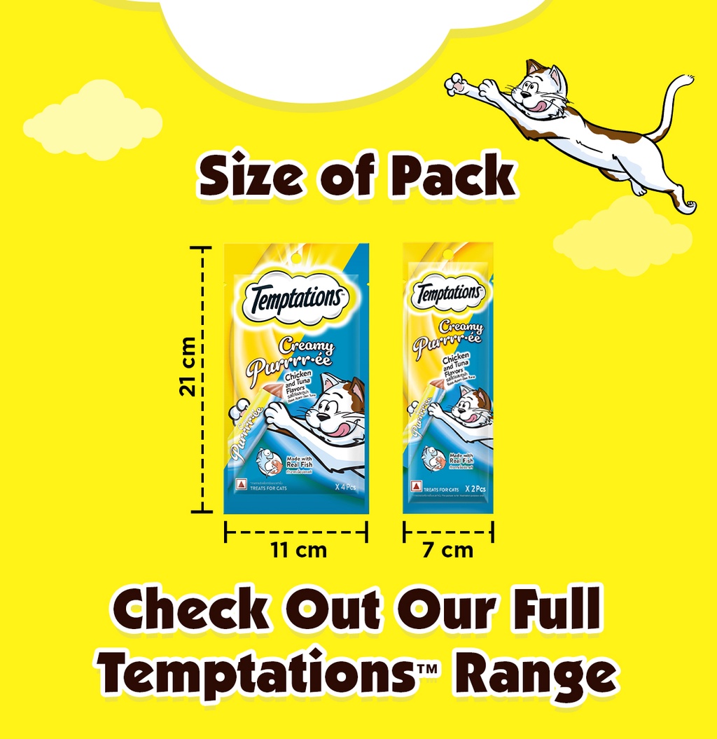 TEMPTATIONS Cat Treats - Creamy Purrrr-ée Treats for Cats in Salmon and ...