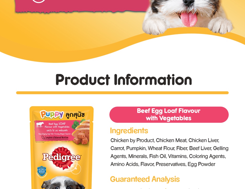 Vegetable Pedigree Dog Meat Pedigree Adult High Protein With Red