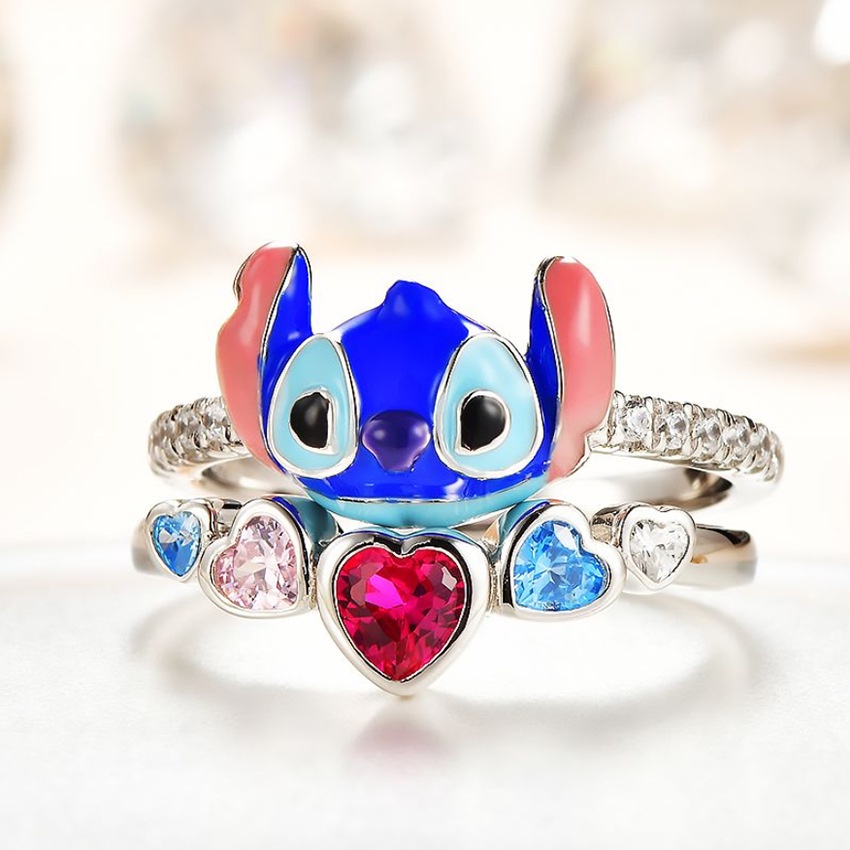 Lilo Stitch Jewelry Rings Fashion Lilo And Stitch Luxury Diamond Stitch ...