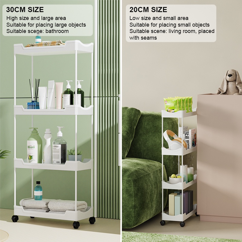 Pelise 4 layer Bath Rack Bathroom Shelves Rolling Trolley Kitchen ...
