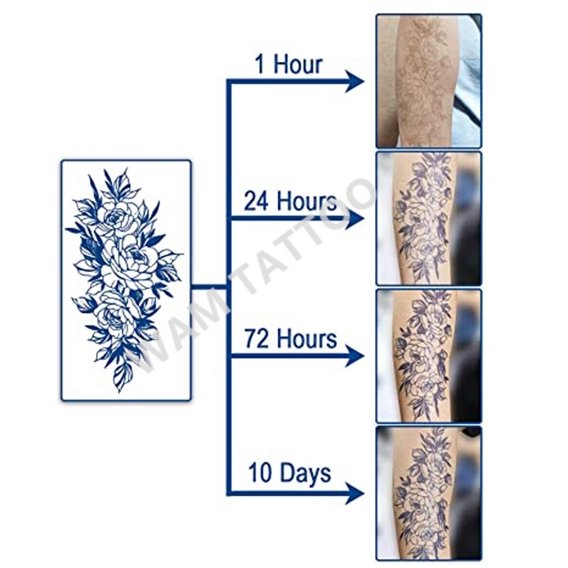 WAM TATTOO 11*8CM Patch Semi-Permanent For 15 Days Sticker Waterproof ...