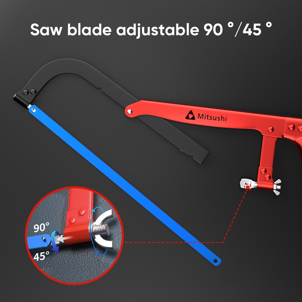 Mitsushi Handmade Hacksaw Frame Adjustable Non-slip Plastic Handle Saw ...