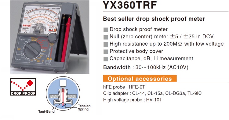 Sanwa YX360TRF Analog Multi-Tester Multi-Meter Made in JAPAN Analogue ...