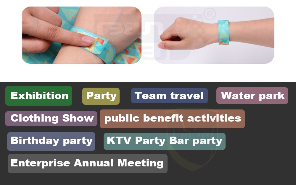 100pcs events wristband tyvek paper disposable wrist band tag party ...