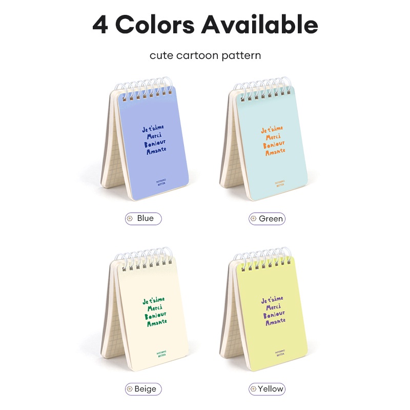 Deli A7 Binder Notebook 100 Sheets Cute Notepad Portable Notes School ...