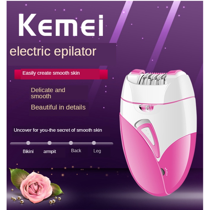 Kemei Epilator Female Rechargeable Hair Removal Machine Electric Lady