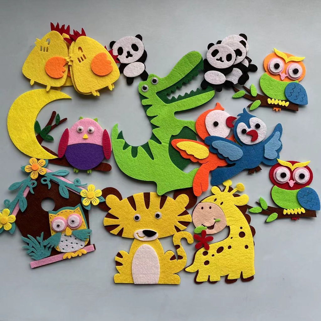 Felt Fish and animal Craft 3D Wall Decoration Kindergarten Layout
