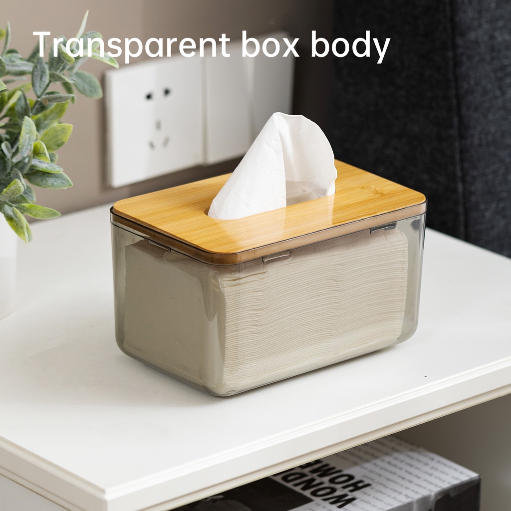 Vusign by Deli Transparent Tissue Storage Box Tissue Holder (Brown ...