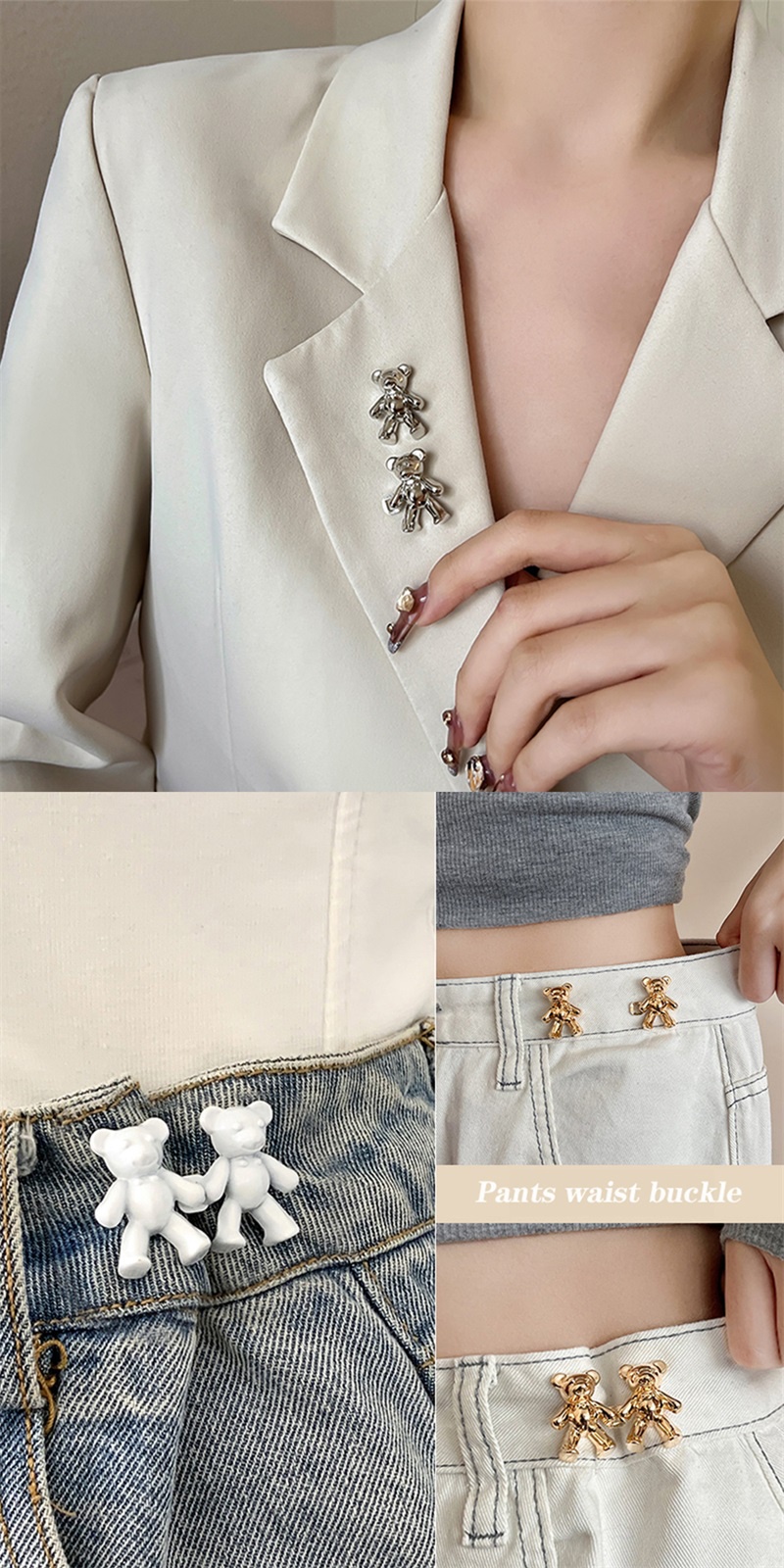 Women's Brooch Set Tighten Waist Brooches for Women Skirt Pants Jeans