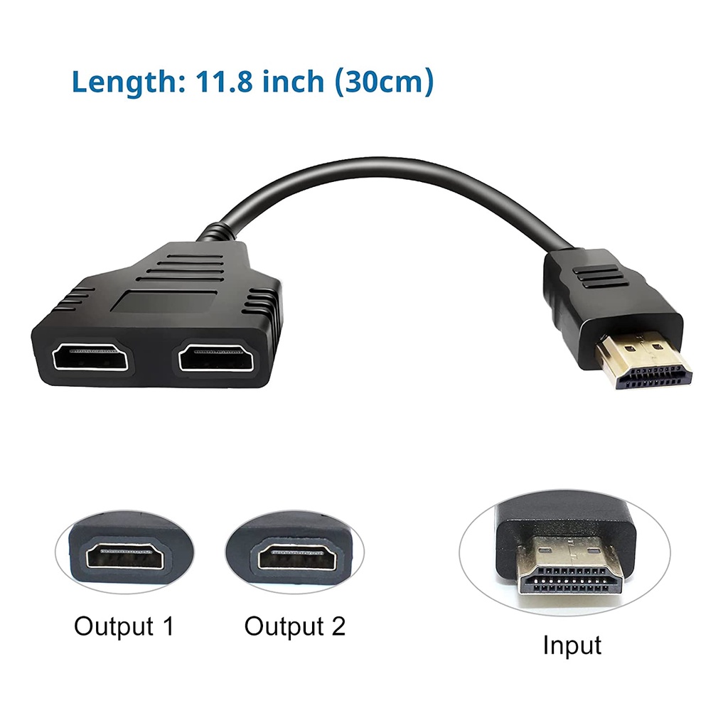HDMI Male To HDMI Female - 1 In 2 Out Splitter Adapter | 5908544 - Foto 2