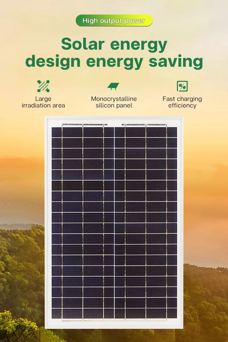 30W Solar Panel 18Volt Pv Monocrystalline Silicon Solar Cell Panel ...