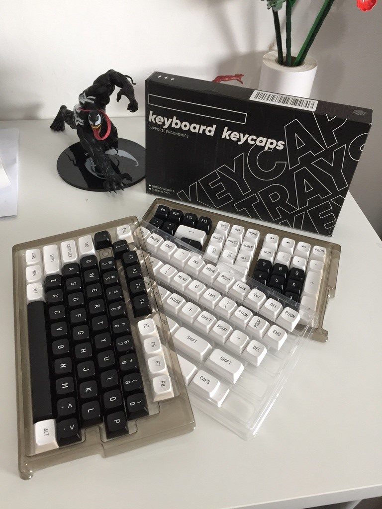 Double Shot 150 Keys MSA Profile Keycap White Black Keycaps ISO Enter ...