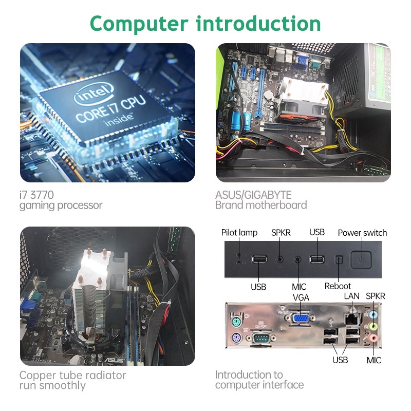 Computer set I7CPU SSD512G RAM16G Desktop Office Gaming PC Computers ...