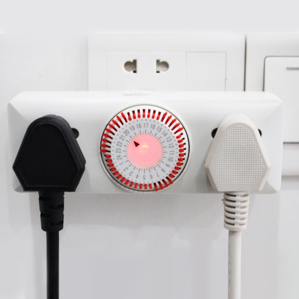 [Ready Stock] 24 Hour Dual Plug In Mechanical Electrical Program Switch ...