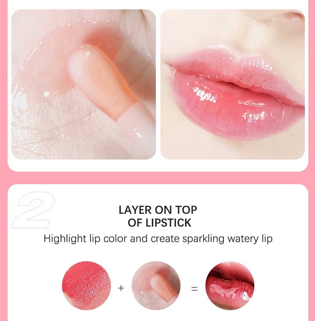 Ibcccndc Lip Oil Plumping Crystal Jelly Moisturizing Lip Gloss Makeup