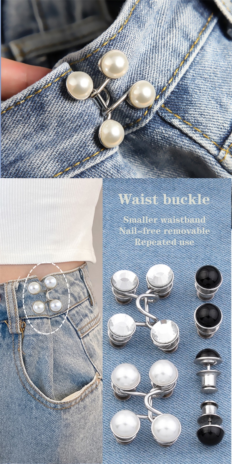 Women's Brooch Set Tighten Waist Brooches for Women Skirt Pants Jeans