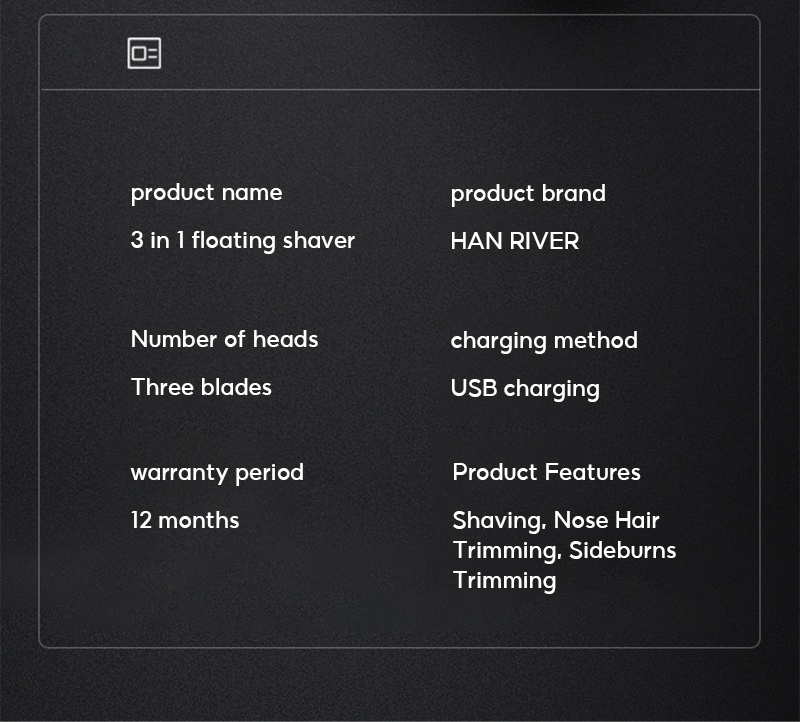 HAN RIVER Shaver 3D Float Razor USB Rechargeable Shaver For Man Green ...