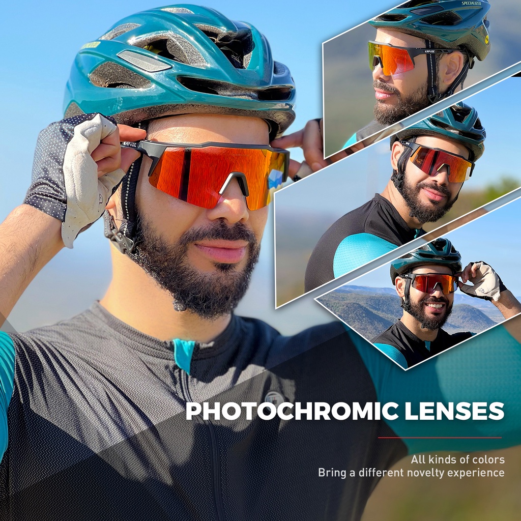 Kapvoe shades Revo photochromic cycling glasses for outdoor sports ...