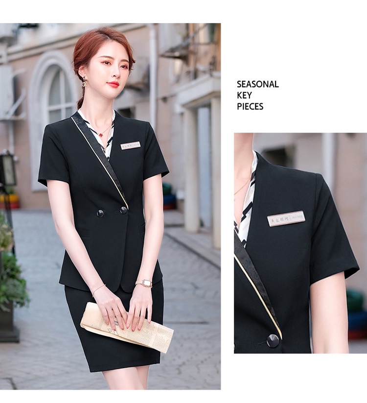 861 Professional Women's Short-Sleeved Suit Hotel Workwear Summer ...