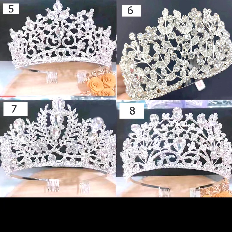 Wedding Bridal Princess Austrian Crystal Prom Hair Tiara Crown Veil ...