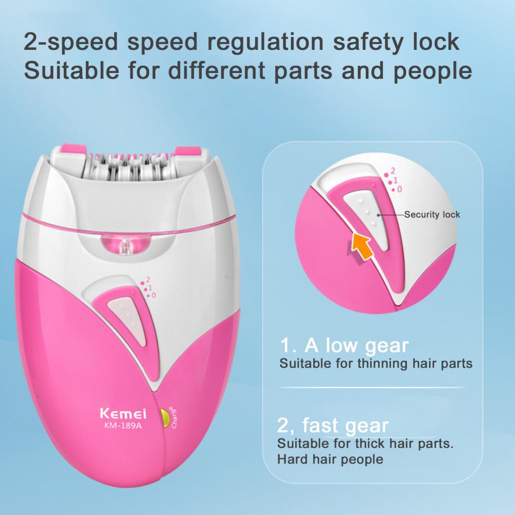 Kemei Epilator Female Rechargeable Hair Removal Machine Electric Lady