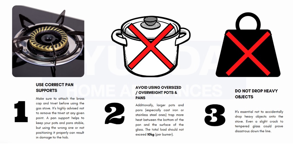 HYUNDAI Double Ceramic Burner Tempered Glass Gas Stove HG-J217SB