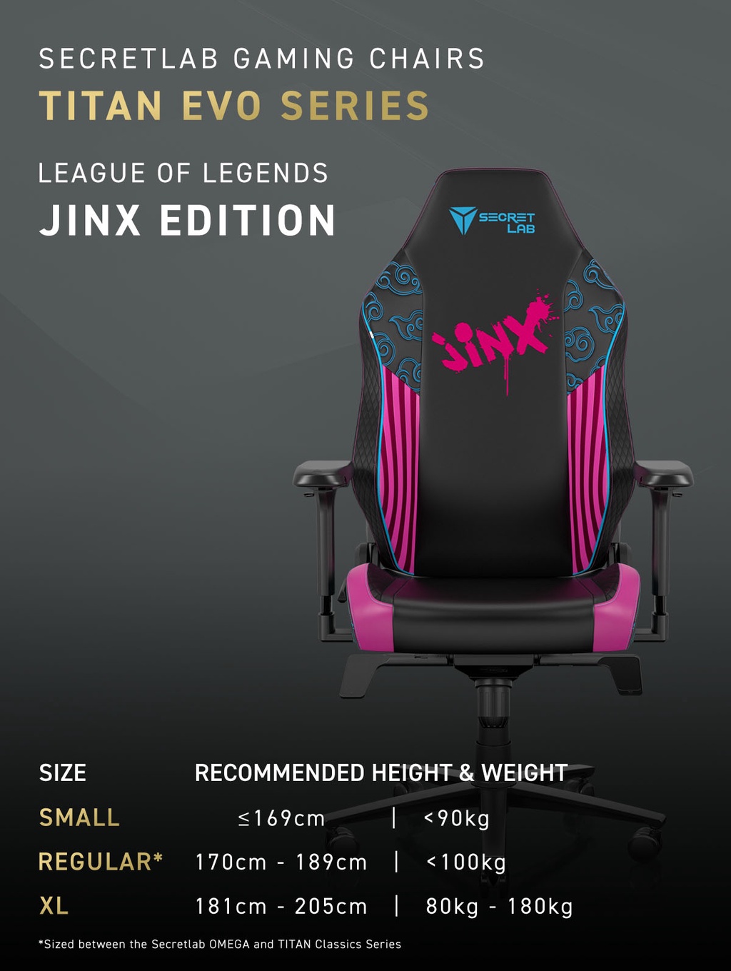 Secretlab Titan Evo Gaming Chair League Of Legends Jinx | Shopee ...