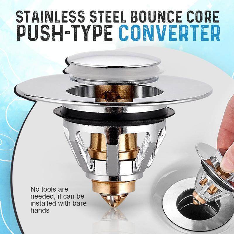 H&W Brass Pop-Up Sink Drain Filter Core Bathtub Basin Hair Catcher ...