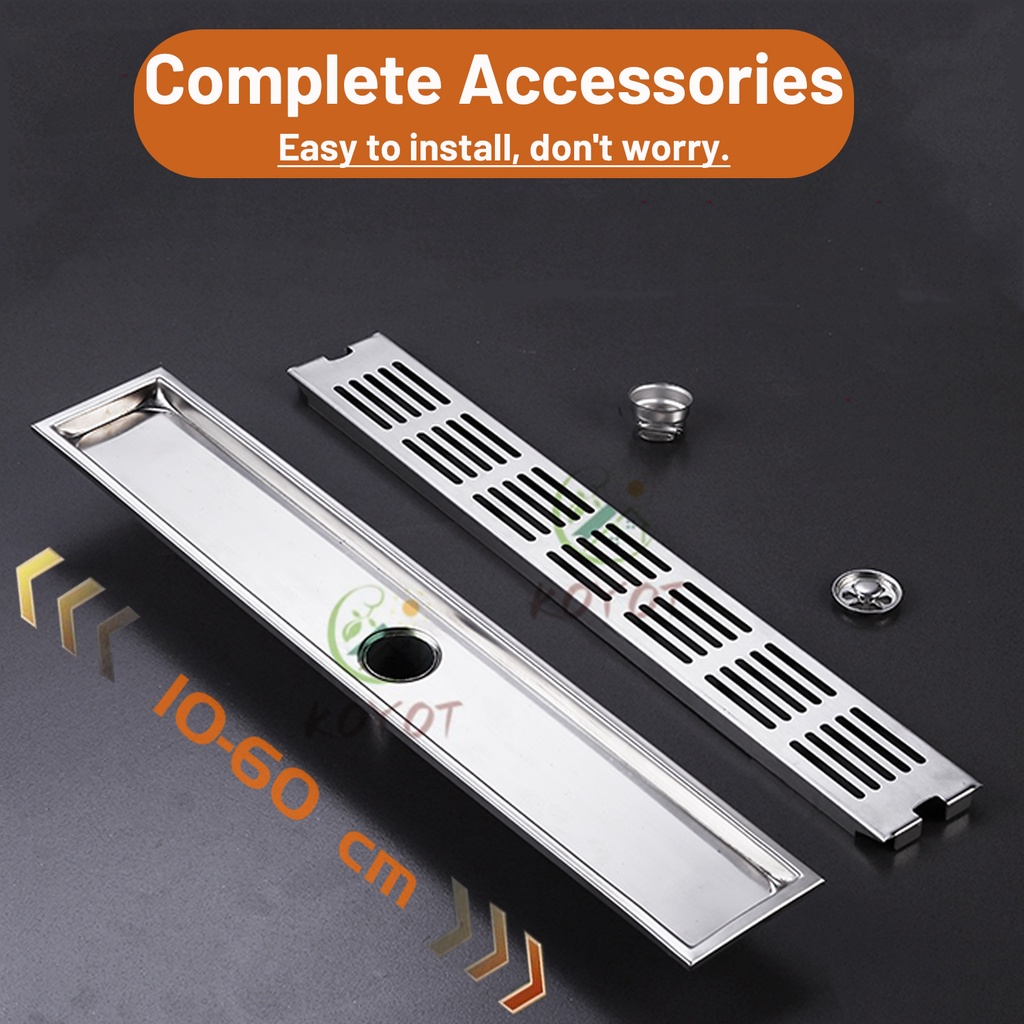 KOYOT 304 Stainless Steel Rectangular 4-24 Inches Floor Drain Strainer ...