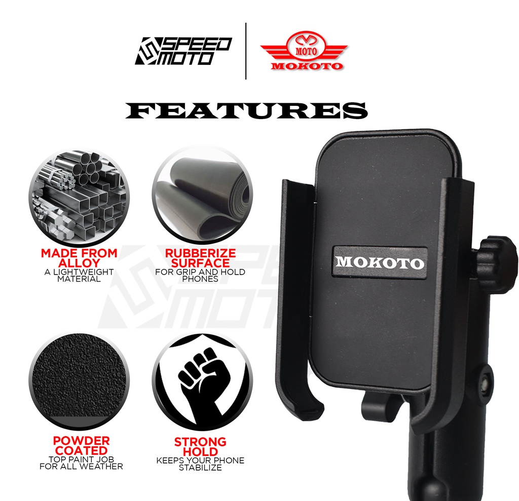 Bike Accessories Universal Motorcycle Bike Scooter Phone Holder Mount - Fits All Mobile Phones & Devices Motorcycle Phone Holder