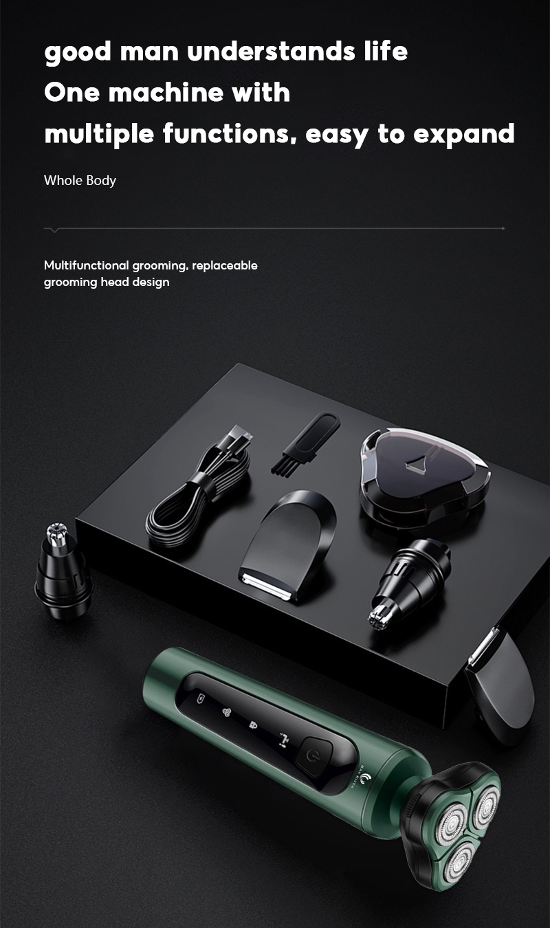 HAN RIVER Shaver 3D Float Razor USB Rechargeable Shaver For Man Green ...