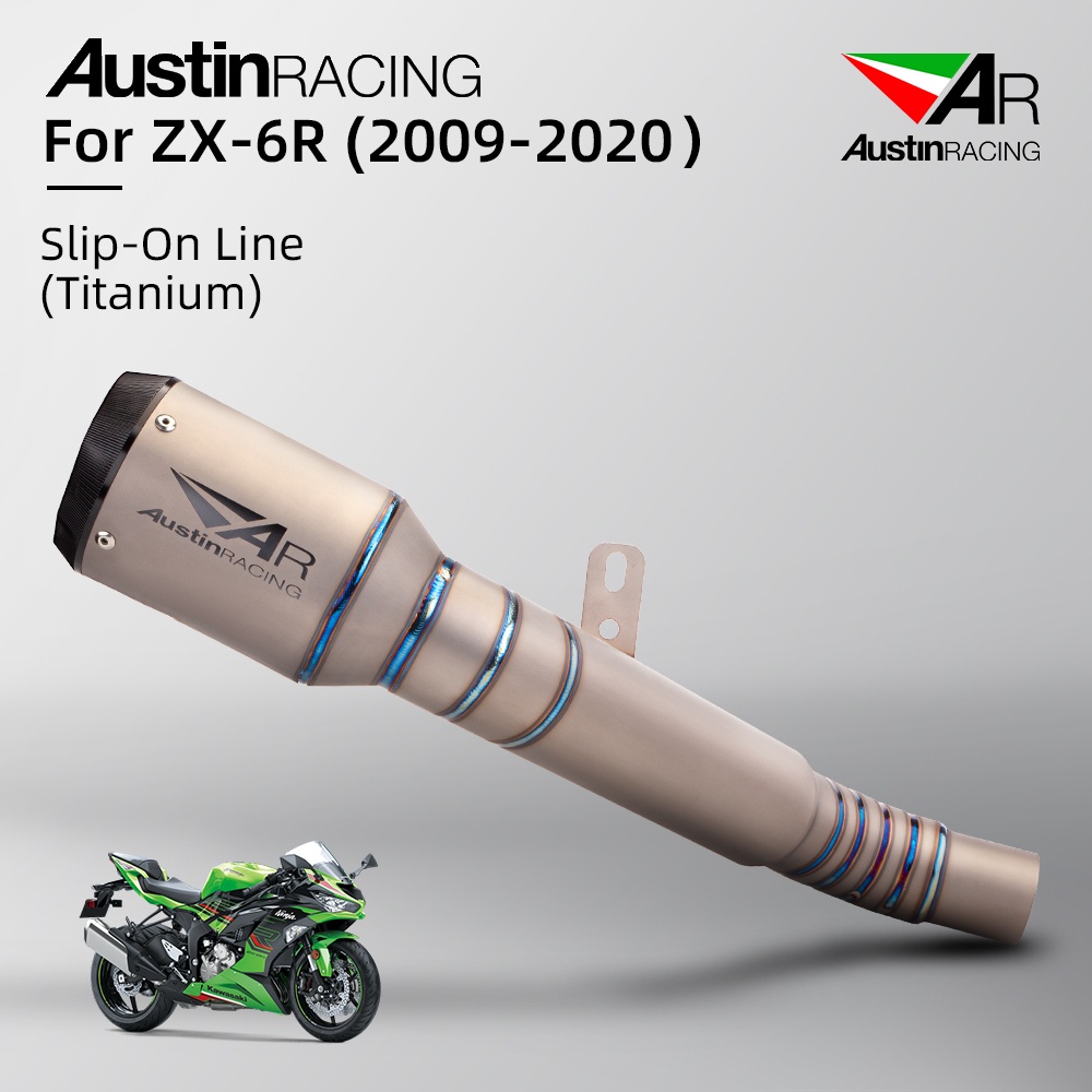 For Slip-On Line kawasaki zx6r exhaust Titanium muffler AustinRacing ...