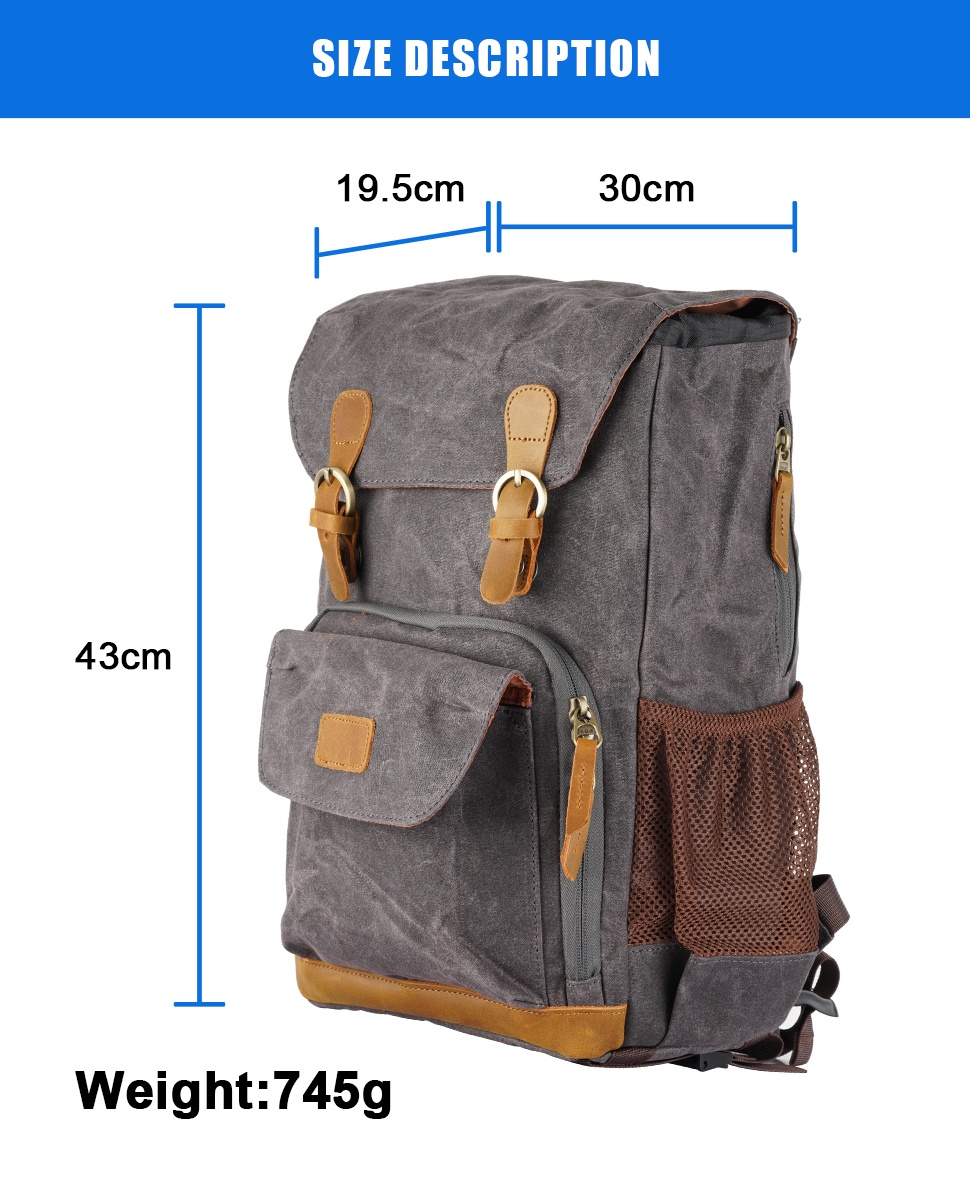 Cow Leather DSLR Camera Bag Photography Bag Waterproof Outdoor Travel Large Capa