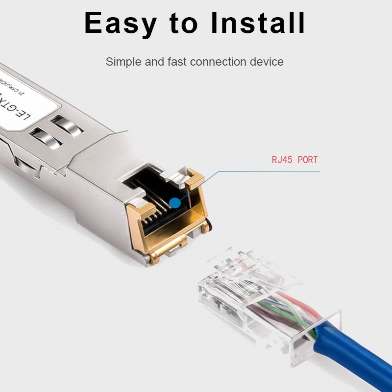 1 piece Plug-in Fiber Optical Transceiver Gigabit 1.25g SFP Copper RJ45 ...