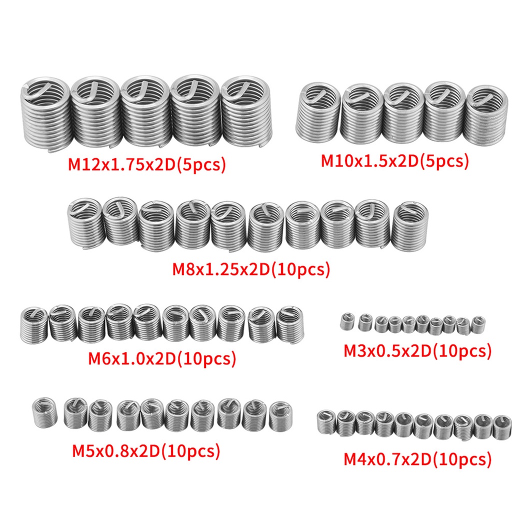 [Ready Stock] Romanticshop 60pcs Stainless Steel Wire Thread Insert ...