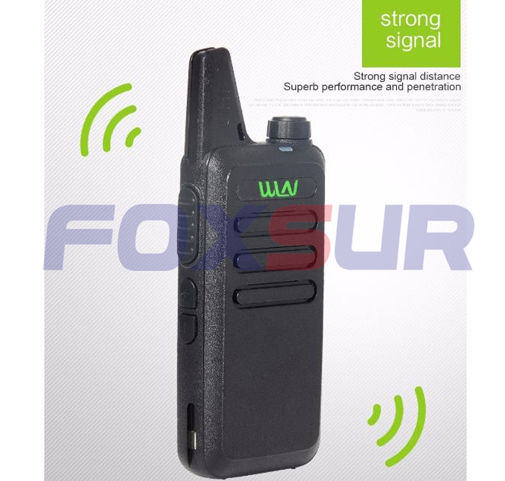 SET OF 4 WLN KD-C1 UHF Two-Way Walkie Talkie Radio 5W 16 Channel -Black ...