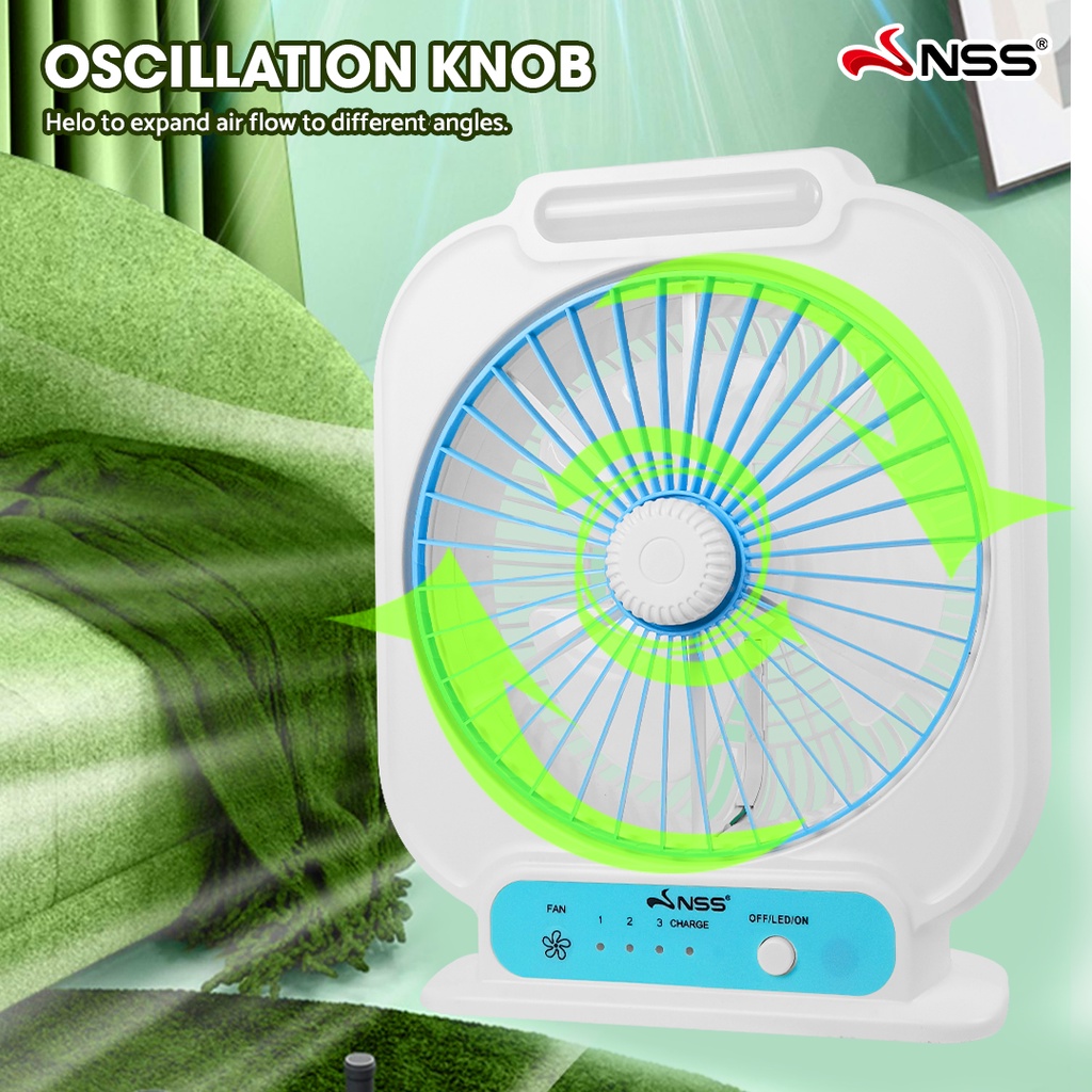 NSS Box Electric Rechargeable Table Fan 3 Speeds | Shopee Philippines