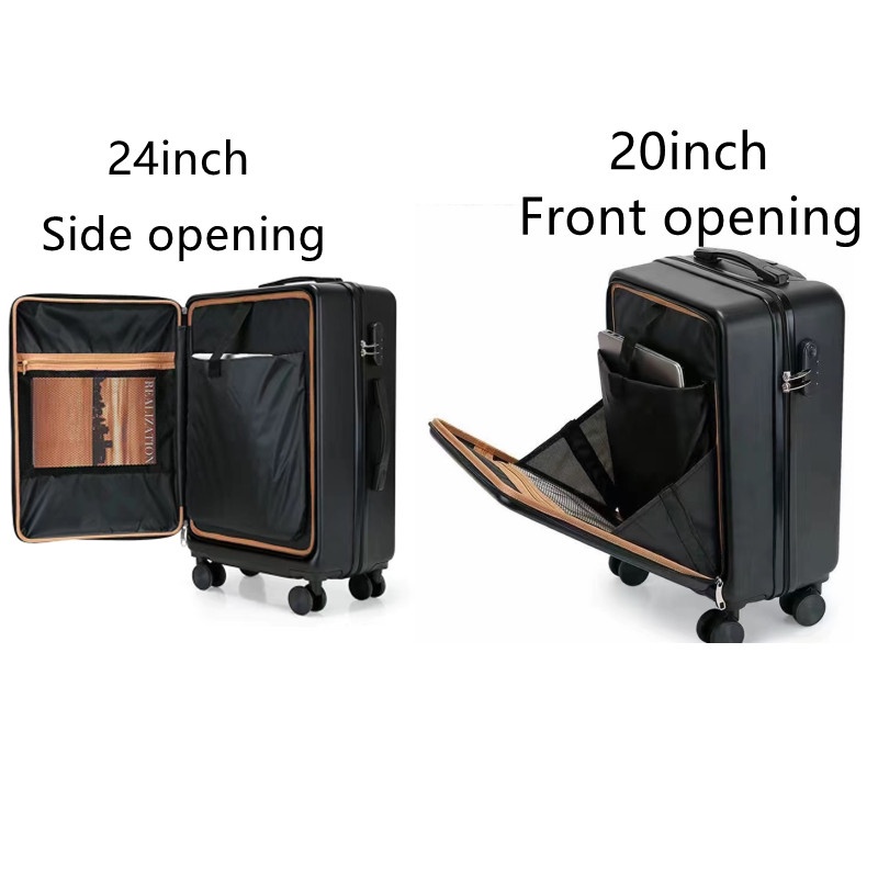 Front Open Lid Luggage 20/24Inch Suitcase Maleta Trolley Case Password 360°  Universal Wheel Hand Travel Bag | Shopee Philippines