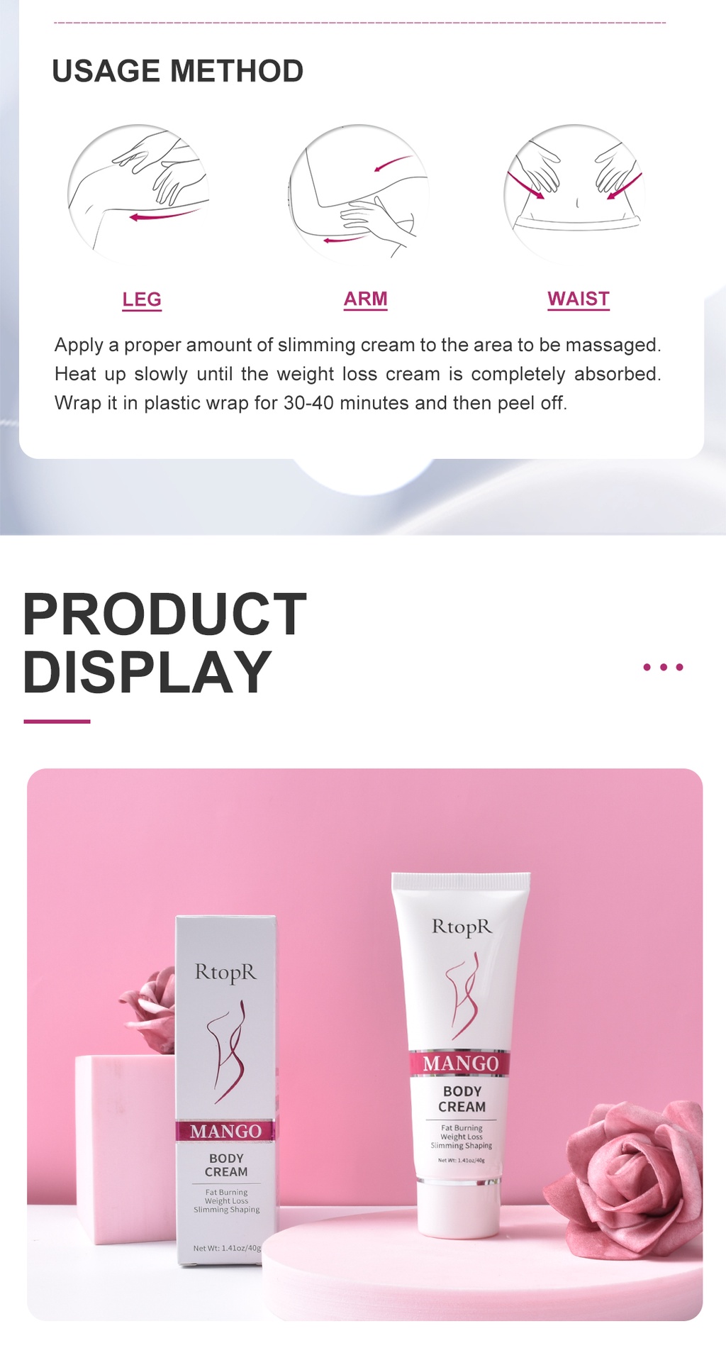 RtopR Mango Slimming Weight Lose Body Cream Shaping Create Beautiful