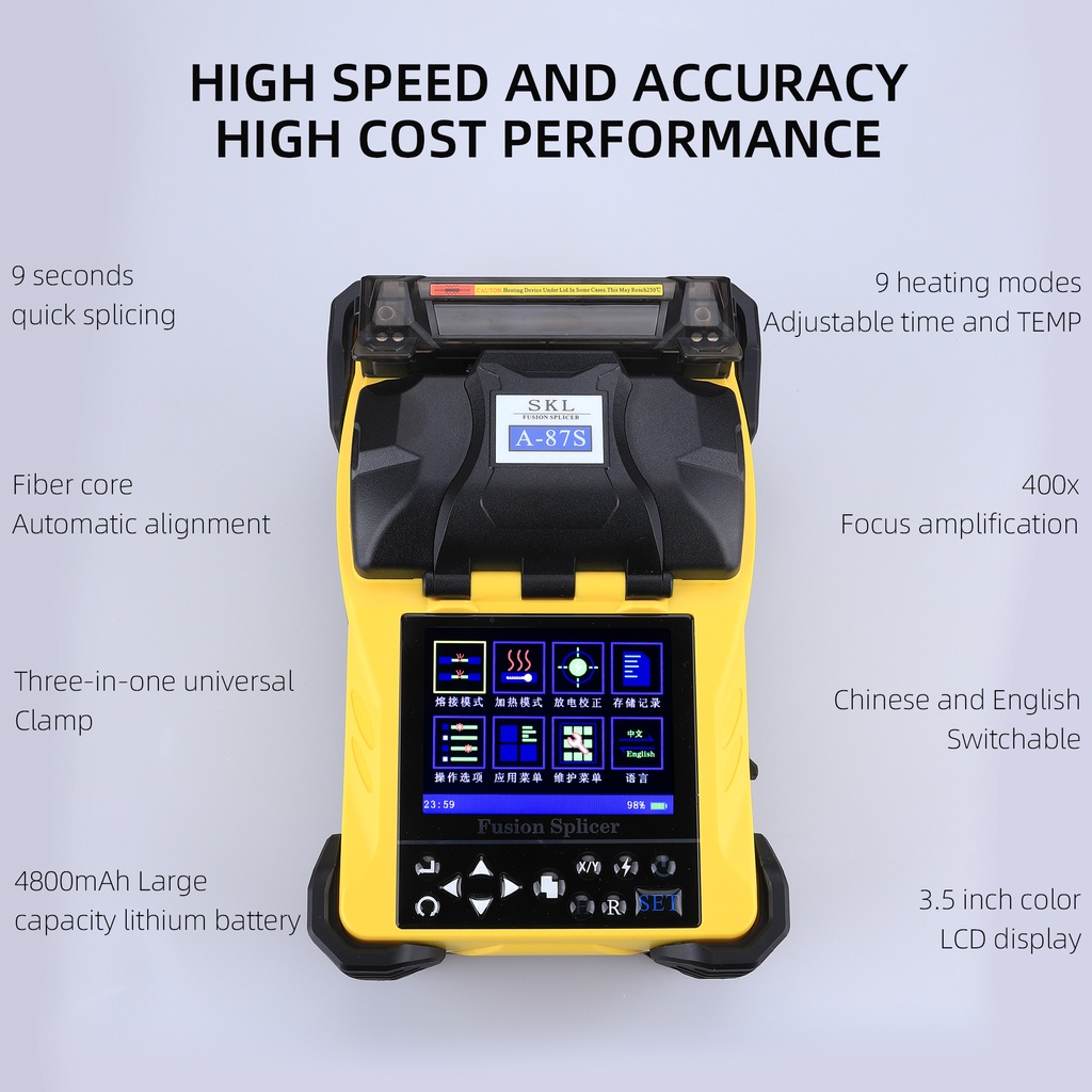 FTTH Splicer kit Mini Fusion Splicer Optical Fiber Hot Splicing Machine ...