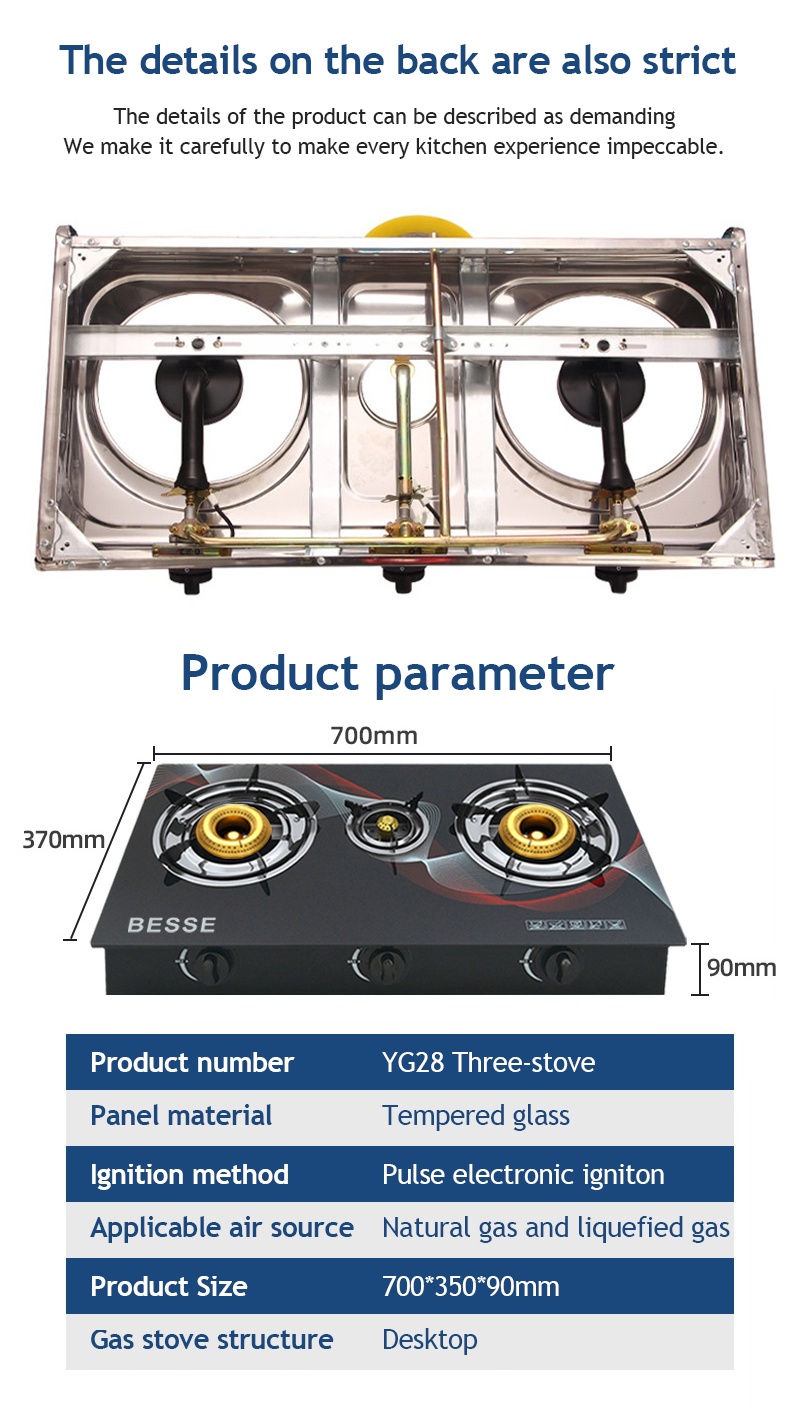 vovova Gas Stove 4.0KW domestic tabletop stainless steel gas stove