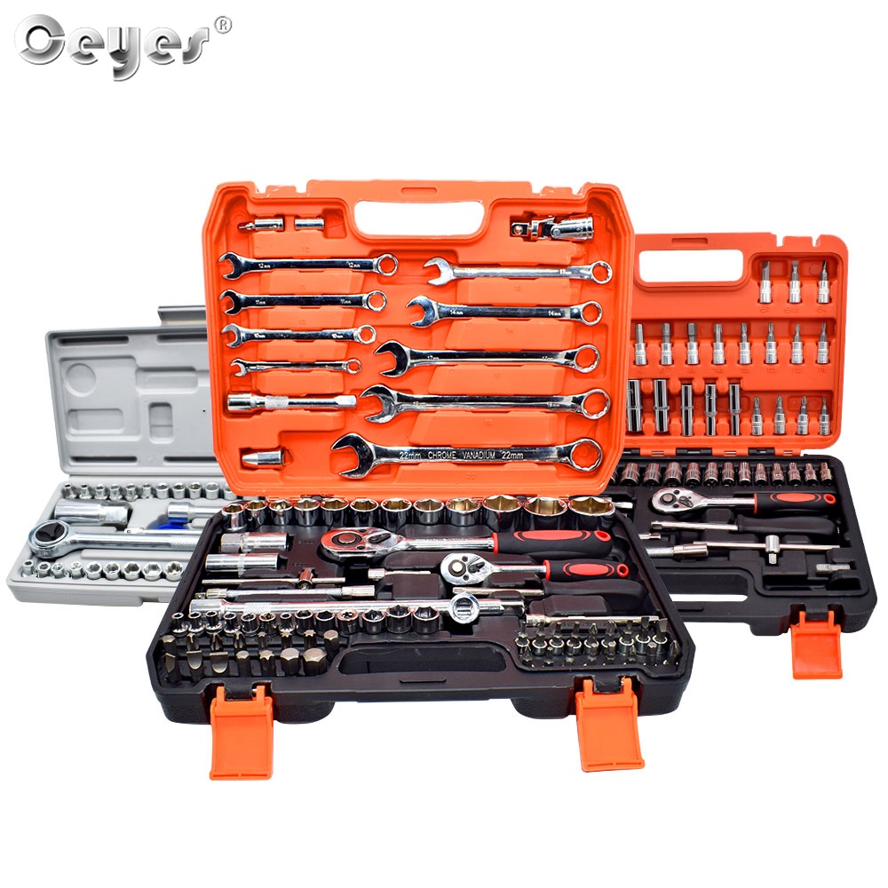 【Professional】 82 Pcs Tool Box Set 72 Tooth Ratchet Wrench Socket Tool ...