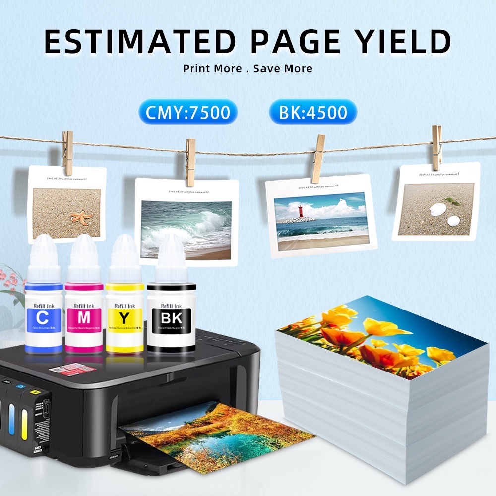 L&C Refill ink 135ml 790 890 4 Color Ink Set for Canon PIXMA E3370 ...