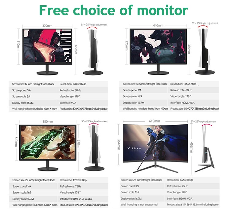 Computer set I7CPU SSD512G RAM16G Desktop Office Gaming PC Computers ...