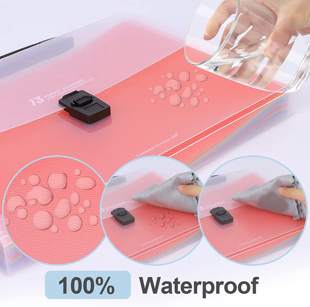 13Pockets Document File Folder School Expandable Portable Receipt A6 ...