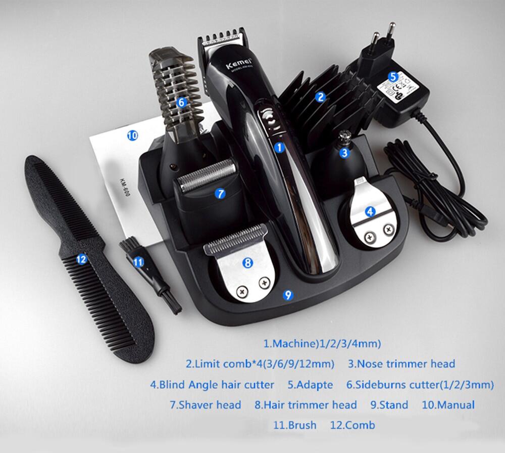 Kemei 11 In 1 Electric Rechargeable Men Wireless Hair Trimmer Set ...